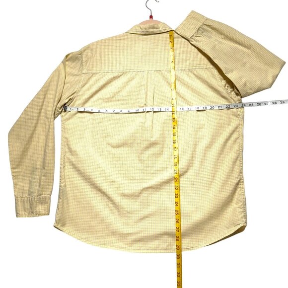 Arizona Jean Co. Mens Size L Yellow Checkered Button-Down Shirt Long Sleeve - Picture 4 of 7